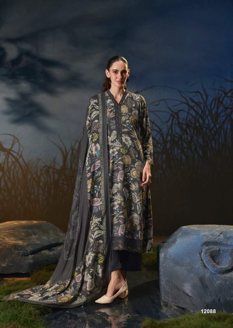 Aester By Prm Viscose Pashmina Printed Fancy Work Dress Material 